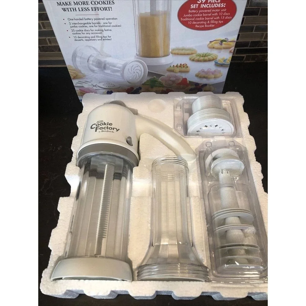 Bonjour Cookie Factory and Decorating Kit Battery‎ Powered 39 Piece Set